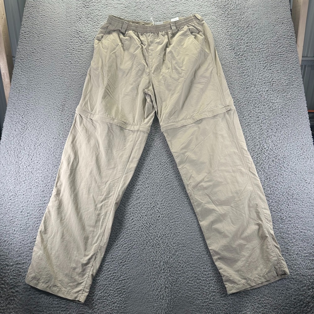 Columbia PFG Pant Mens XL Beige Nylon Windbreaker 2-in-1 Convertible Fishing